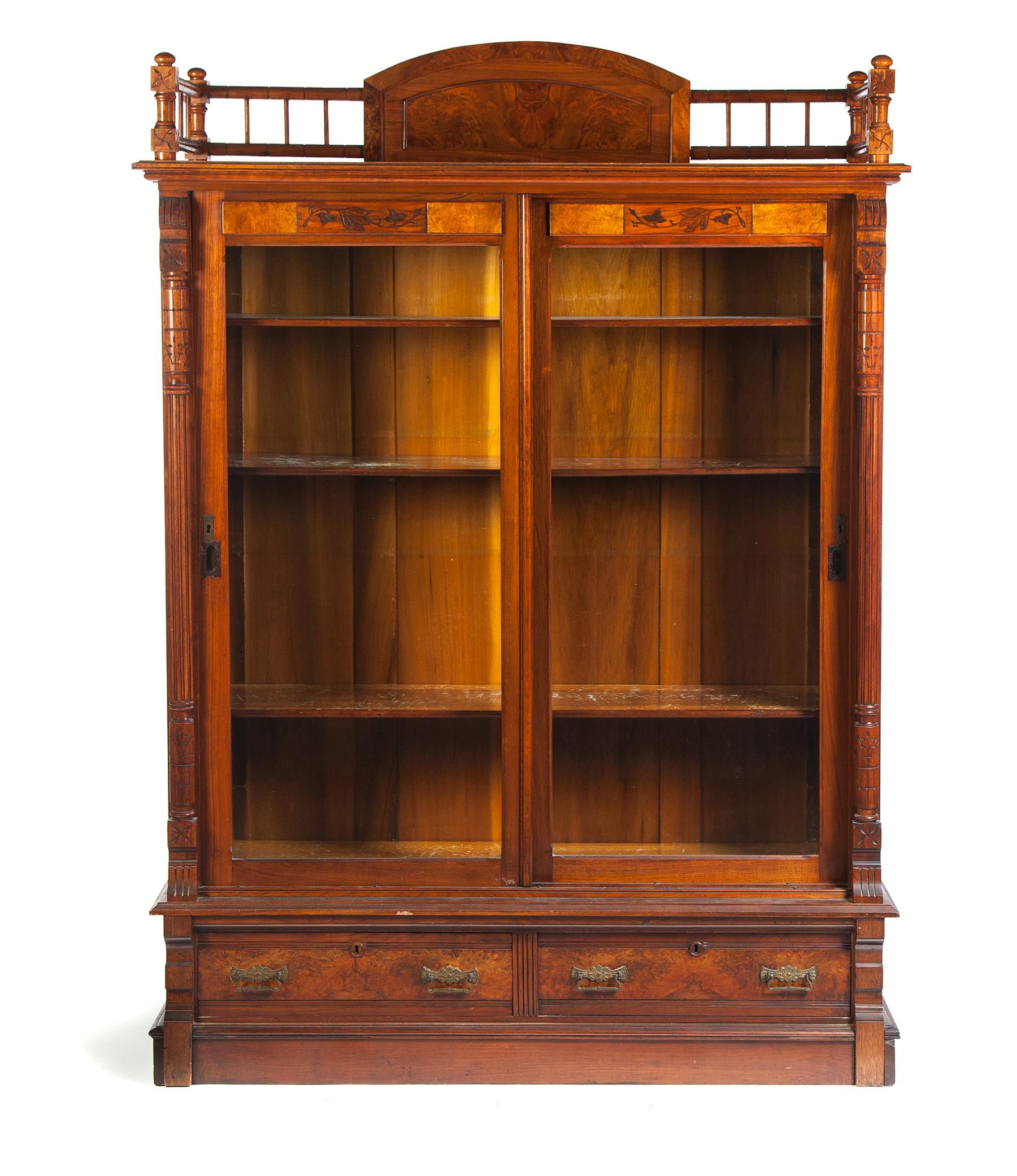 Appraisal: EASTLAKE VICTORIAN LIBRARY BOOKCASE American th quarter- th century walnut