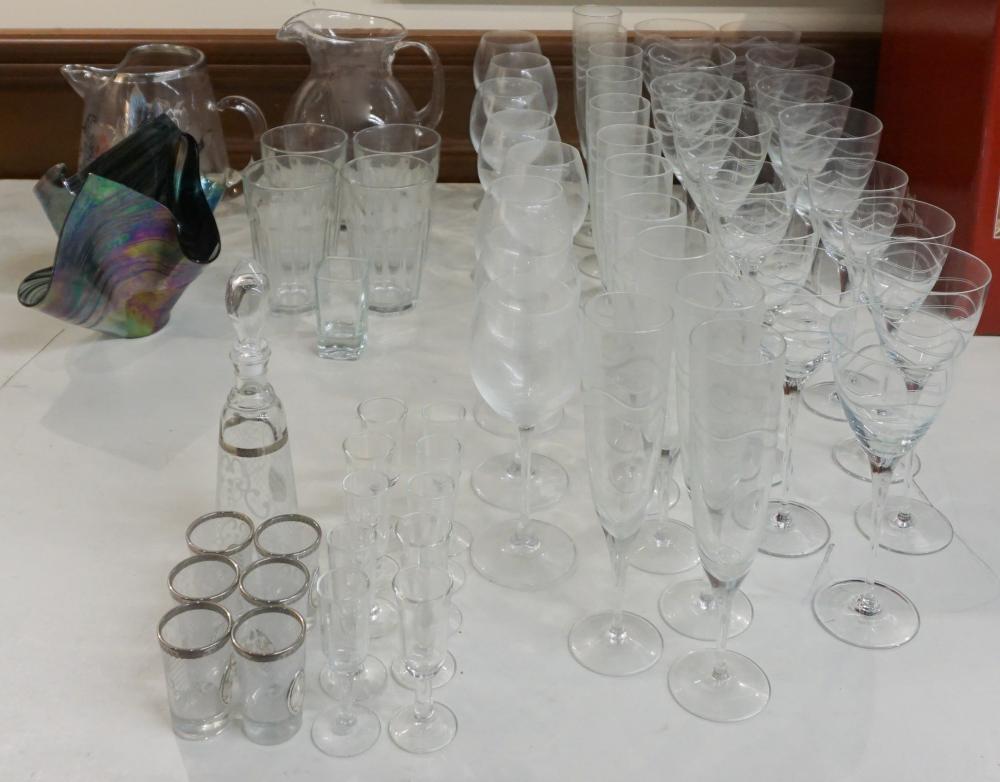 Appraisal: Collection of Glass Stem Wines Assorted Barware and Other Table