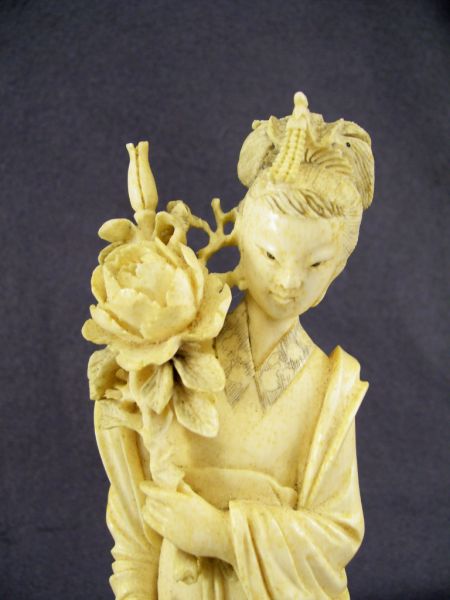 Appraisal: Ivory Goddess Figure on stand Carved ivory figure of a