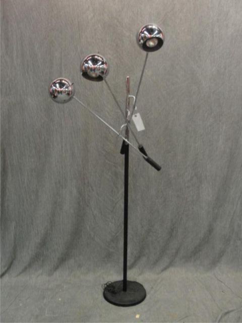 Appraisal: Midcentury Chrome Arm Adjustable Standing Lamp From a Greenwich location