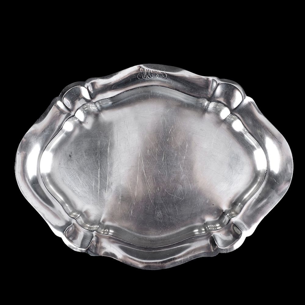 Appraisal: J E Caldwell Sterling Silver Oval Tray J E Caldwell