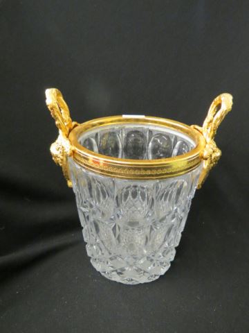 Appraisal: Crystal and Gold Decorated Wine Cooler or champagne bucket classical