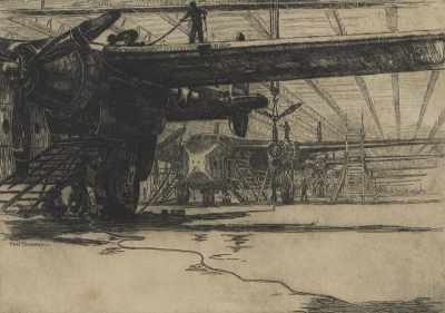 Appraisal: William Kent Hagerman American - Hangar Etching on paper signed