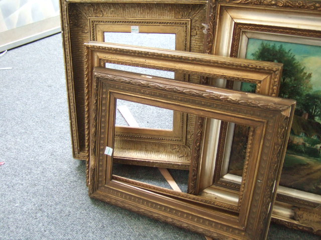 Appraisal: A group of four th century gilt plaster frames various