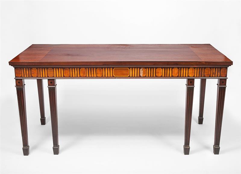 Appraisal: George III Style Inlaid Mahogany Serving Table With satinwood inlay