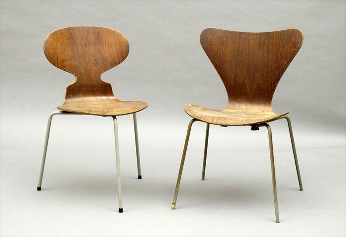 Appraisal: Arne Jacobsen Molded Plywood 'Ant' Chair and 'Sevener' Chair x