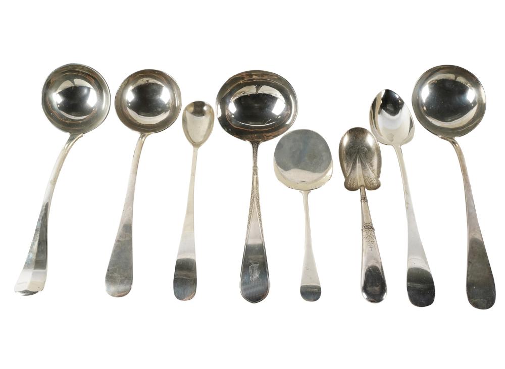 Appraisal: EIGHT STERLING LADLES AND SERVING PIECEScomprising two Gorham one American