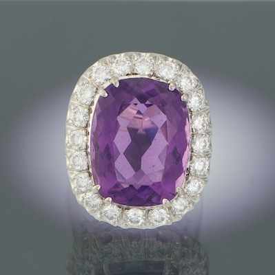 Appraisal: A Jabel Amethyst and Diamond Cocktail Ring k white gold