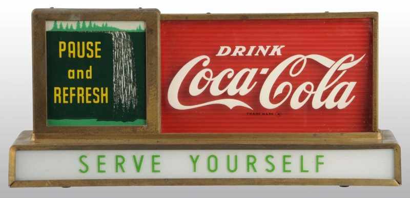 Appraisal: Pause Refresh Light Up Coca-Cola Sign Description s Average wear