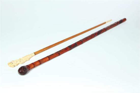 Appraisal: TWO CANES Asian th- th century Includes one with a