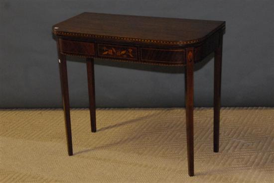 Appraisal: GAMES TABLE Antique inlaid Sheraton style games table with flip