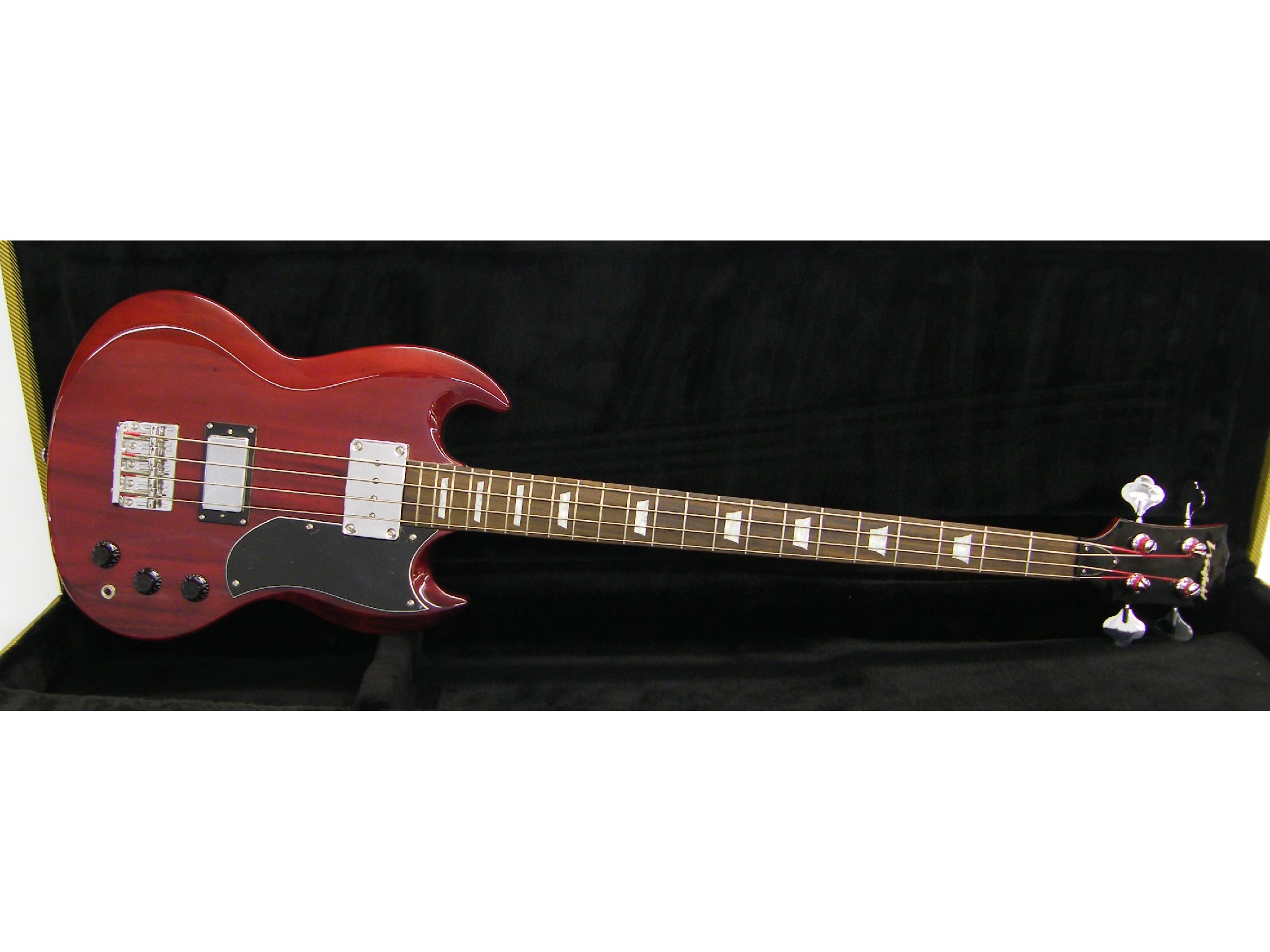 Appraisal: Westfield B bass guitar cherry red finish electrics appear to