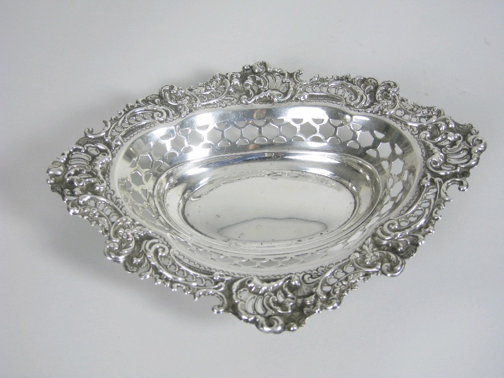 Appraisal: A Victorian oval Bon Bon Dish with pierced and embossed