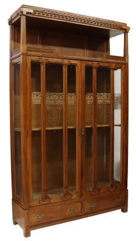 Appraisal: Italian Art Nouveau oak vitrine Spano and Solari Genoa c