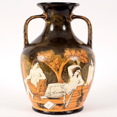 Appraisal: A Samuel Alcock Co porcelain copy of the Portland vase