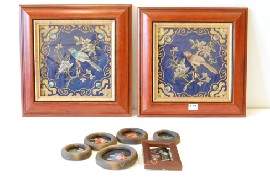 Appraisal: TWO FRAMED TH CENTURY CHINESE SILK AND GOLD THREAD PANELS