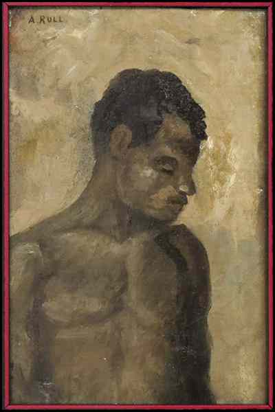 Appraisal: A RULL TH CENTURY AFRICAN AMERICAN MAN Oil on canvas