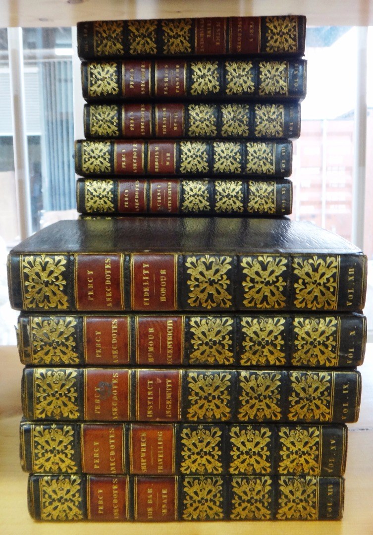 Appraisal: BINDINGS The Percy Anecdotes vols only ex engraved titles plates