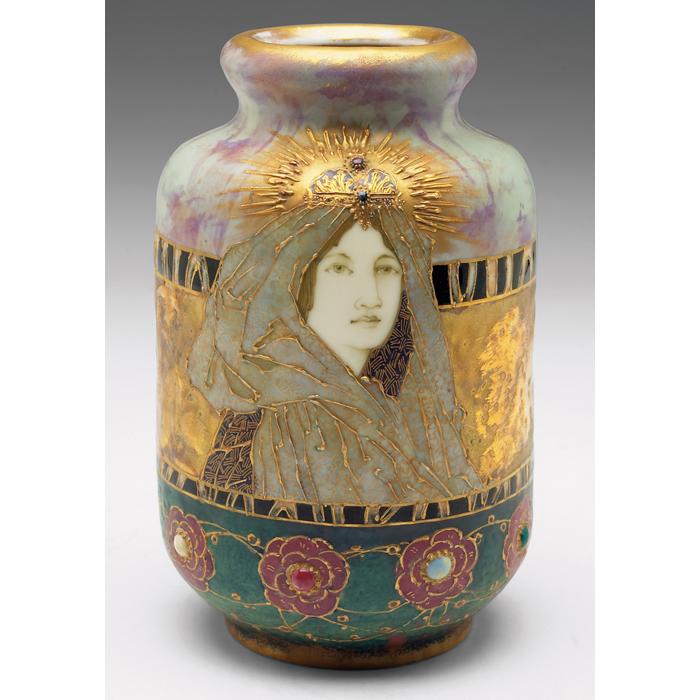 Appraisal: Good Amphora vase colorful portrait titled Fairy Tale Princess marked