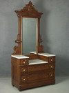 Appraisal: DRESSER - VICTORIAN MARBLE TOP DROP WELL DRESSER BLACK WALNUT