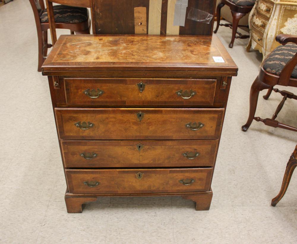 Appraisal: GEORGE III STYLE WALNUT BACHELOR'S CHEST WRITING DESK English late