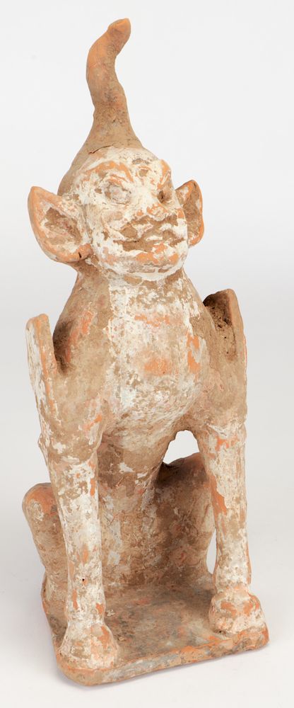 Appraisal: Terra Cotta Figurine of a Seated Demon Tang Dynasty Terra