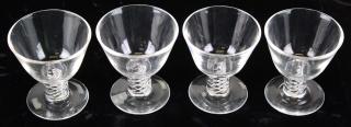 Appraisal: set of four signed Steuben crystal air twist swirl stemmed