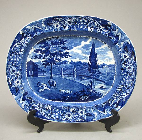 Appraisal: A Joseph Stubbs American historical Staffordshire platter of Mendenhall Ferry