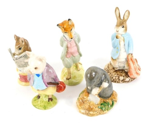 Appraisal: Four Beatrix Potter figures comprising Tailor of Gloucester Foxy Whiskered