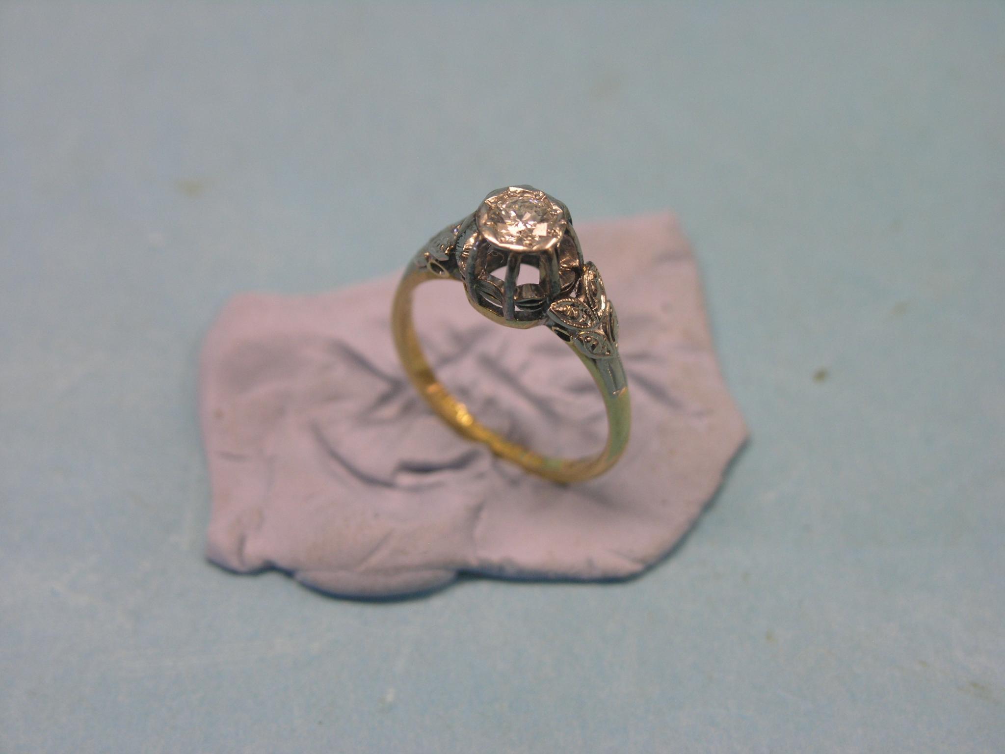 Appraisal: An ct gold and diamond solitaire ring stone approx ct