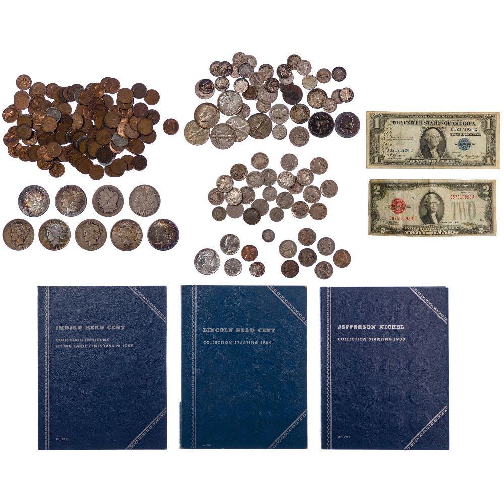 Appraisal: COIN AND CURRENCY ASSORTMENTIncluding Morgan from -S -O -S Peace