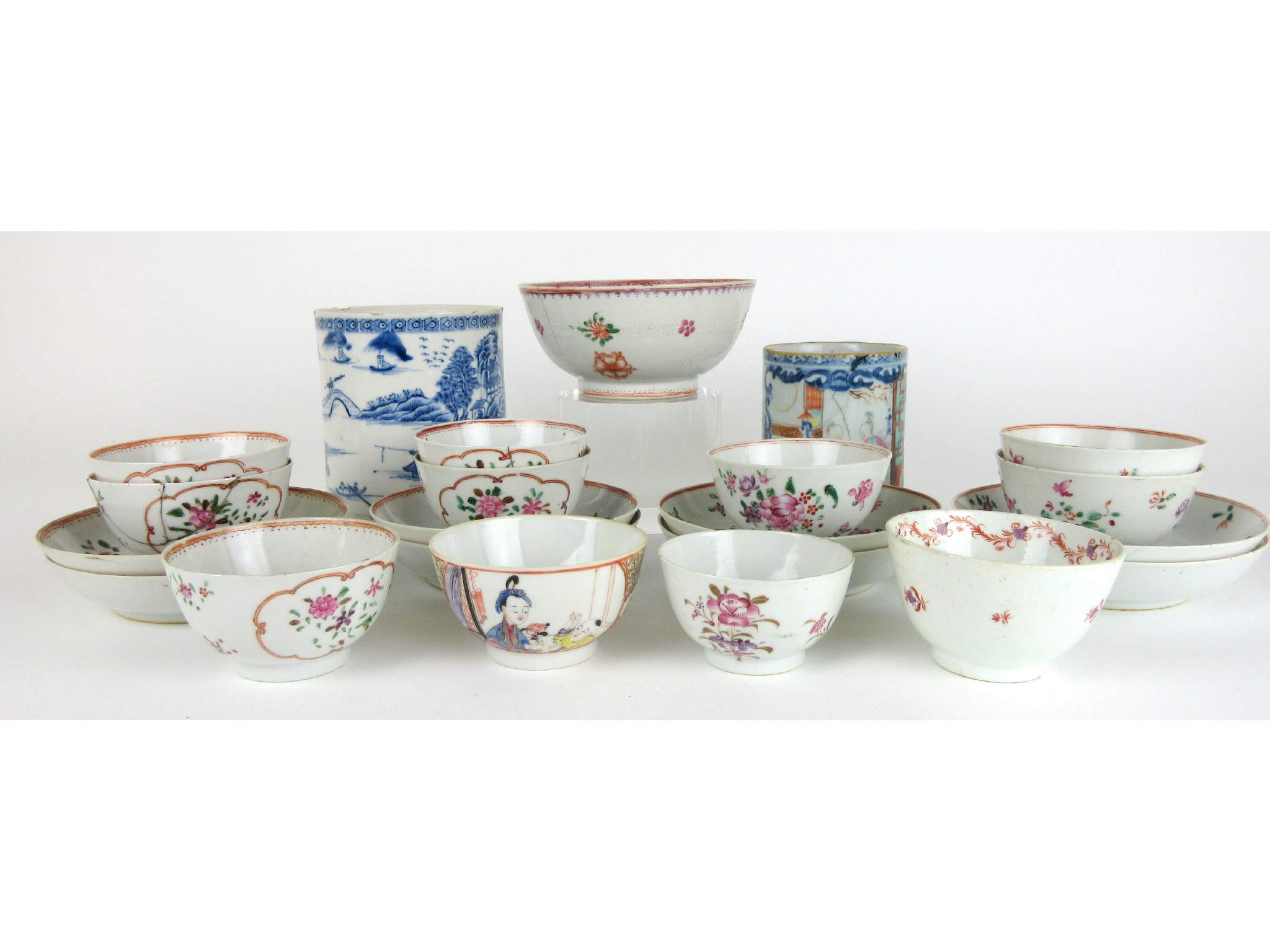 Appraisal: A Chinese export blue and white mugpainted with an extensive