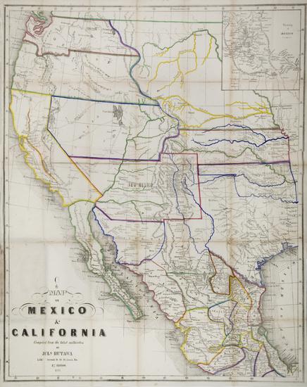 Appraisal: HUTAWA Julius Map of Mexico California Compiled from the latest