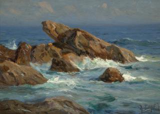 Appraisal: Angel Espoy Rocky coastal scene signed lower right A Espoy