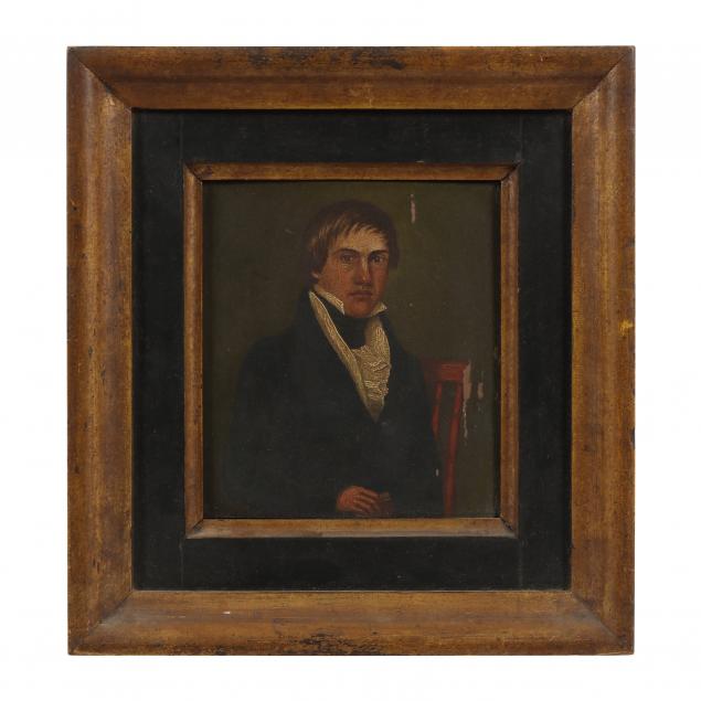 Appraisal: AMERICAN SCHOOL CIRCA PORTRAIT OF A YOUNG MAN WITH BOOK