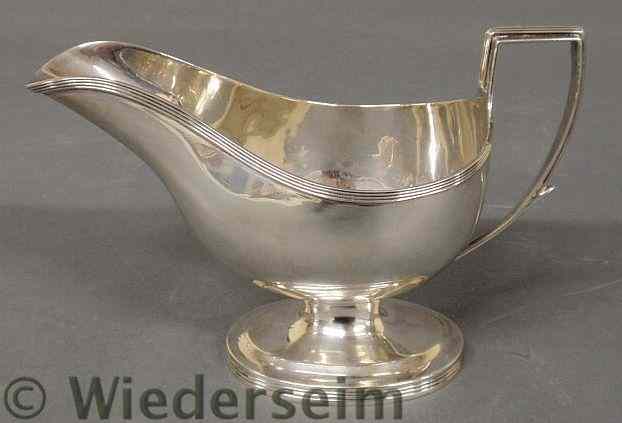 Appraisal: Regency silver sauce or gravy boat by London silversmith William