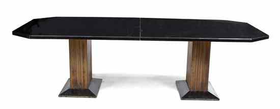 Appraisal: An Art Deco Style Pedestal Conference Table having a rectangular