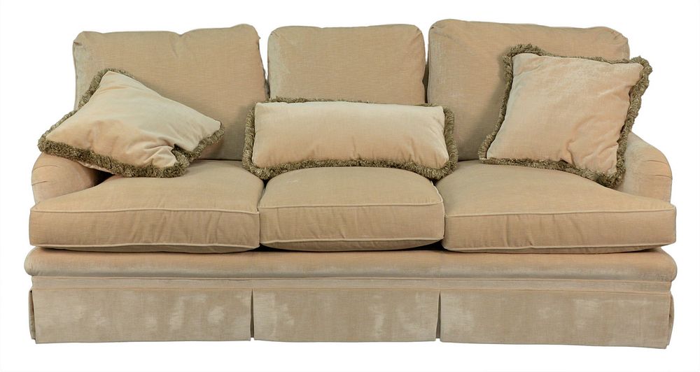 Appraisal: Councill Upholstered Sofa and Pillows height inches length inches Councill