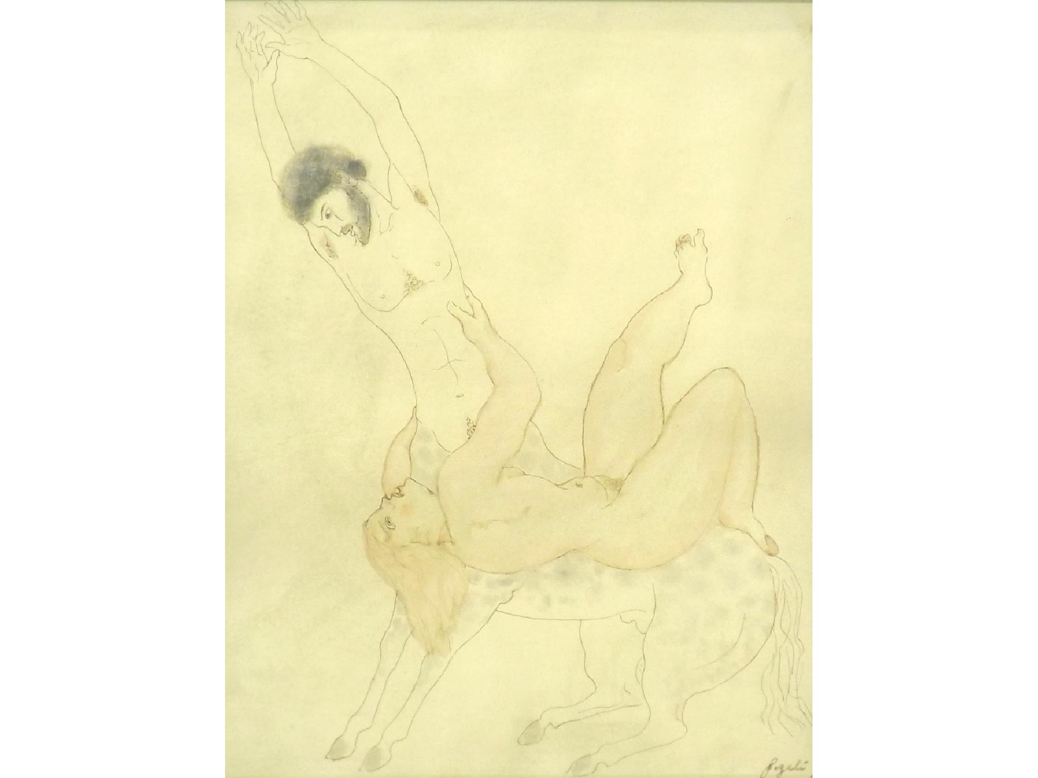 Appraisal: Francisco Gali - - 'Centaur and Maiden' signed and dated