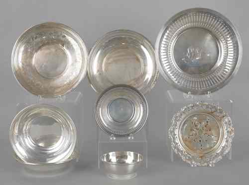 Appraisal: Collection of sterling silver plates and bowls