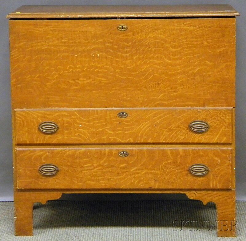 Appraisal: Grain-painted Pine Blanket Chest over Two Long Drawers ht lg