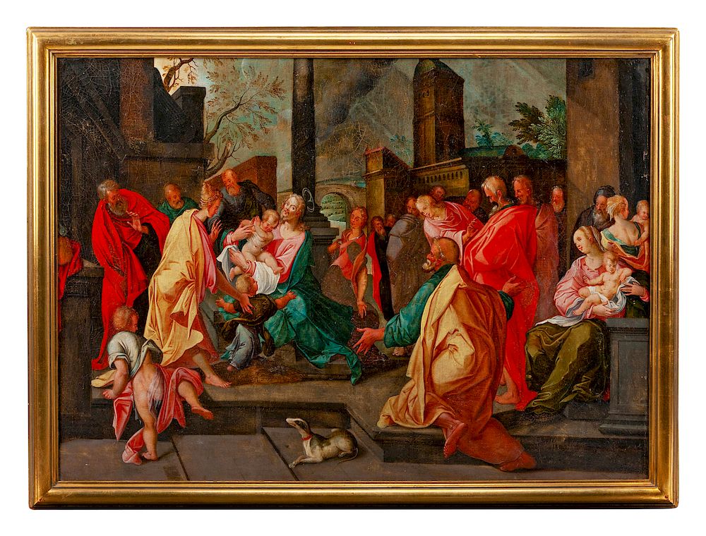 Appraisal: Continental th Century Continental th Century Biblical Scene oil on