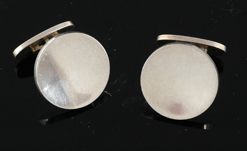 Appraisal: A pair of silver cufflinks by Georg Jensen The sterling