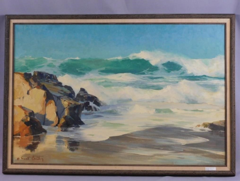 Appraisal: DENNIS BRADBURY - CALIFORNIA Massachusetts oil painting on canvas depicting