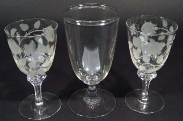 Appraisal: Victorian cut glass goblet cm high