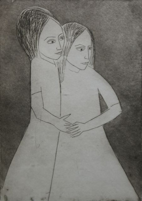 Appraisal: Robert Dickerson born The Sisters etching signed 'Dickerson' lower right