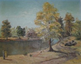 Appraisal: Mary Harris Mary Harris - Matin Landscape oil on canvas