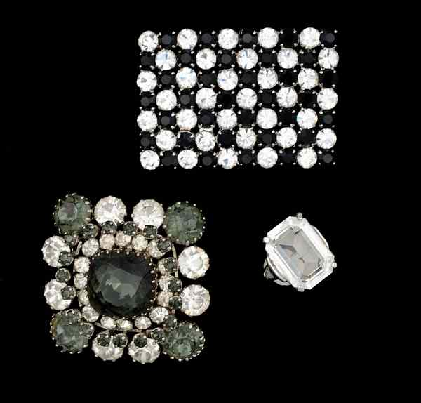 Appraisal: Vendome Austrian Rhinestone Costume Jewelry Collection Two Austrian brooches and