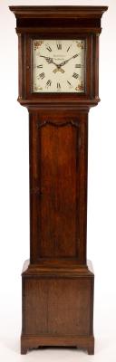 Appraisal: An early th Century oak thirty-hour longcase clock with square