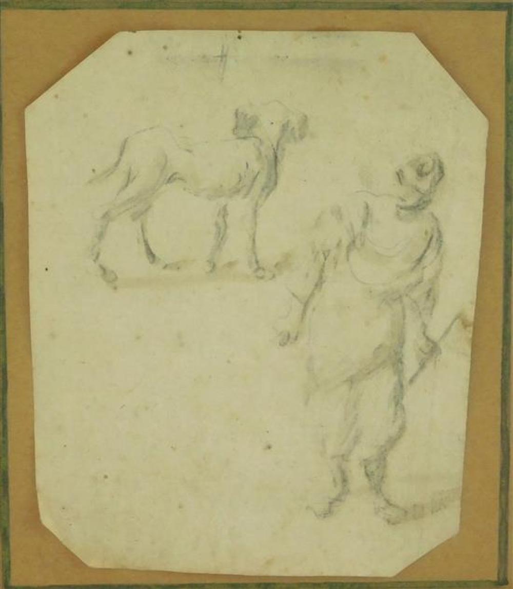 Appraisal: Early drawing anonymous Italian Lombard School depicts Shepardess and ewe